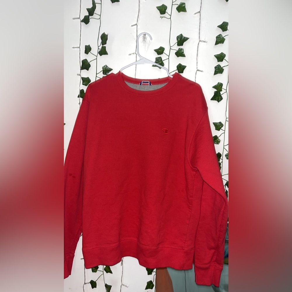 Red Champion Crewneck